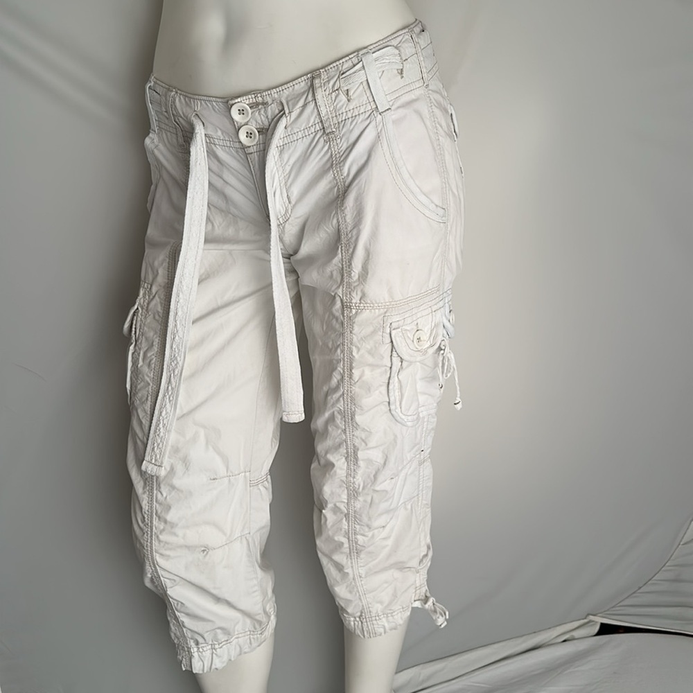 Abercrombie and Fitch Renee vintage Y2K white cropped cargo capri pants - Picture 3 of 13